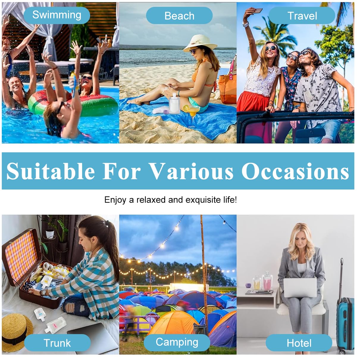MAYCREATE Travel Pouch for Toiletries Set of 17Pcs, Refillable Travel Bottles 30/50/100ml Stand Up Pouches with Cream Jar, Perfume Bottles & Tools Travel Accessories Kit MAYCREATE Travel Pouch for Toiletries Set of 17Pcs, Refillable Travel Bottles 30/50/100ml Stand Up Pouches with Cream Jar, Perfume Bottles & Tools Travel Accessories Kit